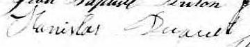Signature de Stanislas Duquet: 3 mars 1870 Signature de Stanislas Duquet: 3 mars 1870