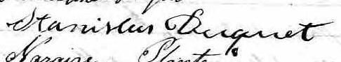 Signature de Stanislas Duquet: 7 novembre 1876 Signature de Stanislas Duquet: 7 novembre 1876