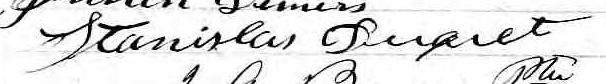 Signature de Stanislas Duquet: 22 novembre 1876 Signature de Stanislas Duquet: 22 novembre 1876