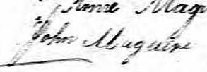Signature de John Maguire: 29 juillet 1830 Signature de John Maguire: 29 juillet 1830