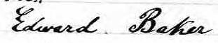Signature de Edward Baker: 25 juin 1861 Signature de Edward Baker: 25 juin 1861