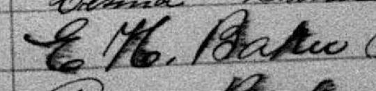 Signature de E H. Baker: 17 août 1886 Signature de E H. Baker: 17 août 1886