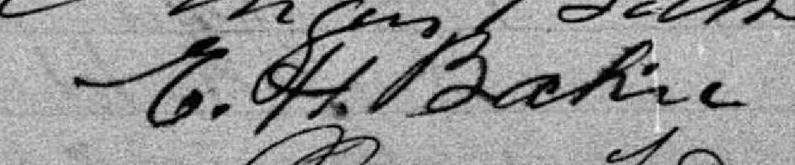 Signature de E H. Baker: 28 avril 1894 Signature de E H. Baker: 28 avril 1894
