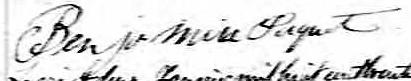 Signature de Benjamin Paquet: 17 janvier 1837 Signature de Benjamin Paquet: 17 janvier 1837