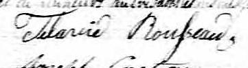 Signature de Flavie Rousseau: 7 janvier 1833 Signature de Flavie Rousseau: 7 janvier 1833
