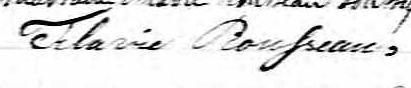 Signature de Flavie Rousseau: 6 mai 1833 Signature de Flavie Rousseau: 6 mai 1833