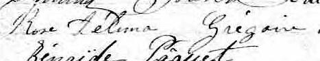 Signature de Rose Délima Grégoire: 19 janvier 1869 Signature de Rose Délima Grégoire: 19 janvier 1869