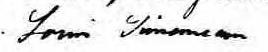 Signature de Louis Simoneau: 9 janvier 1854 Signature de Louis Simoneau: 9 janvier 1854