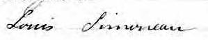 Signature de Louis Simoneau: 9 février 1855 Signature de Louis Simoneau: 9 février 1855