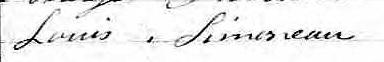 Signature de Louis Simoneau: 7 mai 1855 Signature de Louis Simoneau: 7 mai 1855