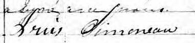 Signature de Louis Simoneau: 27 janvier 1862 Signature de Louis Simoneau: 27 janvier 1862