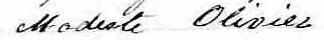 Signature de Modeste Olivier: 29 mars 1859 Signature de Modeste Olivier: 29 mars 1859
