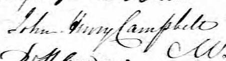 Signature de John Henry Campbell: 6 mai 1834 Signature de John Henry Campbell: 6 mai 1834
