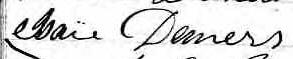 Signature de Isaïe Demers: 17 décembre 1876 Signature de Isaïe Demers: 17 décembre 1876