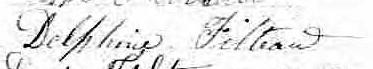 Signature de Delphine Filteau: 5 août 1867 Signature de Delphine Filteau: 5 août 1867