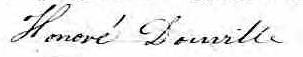 Signature de Honoré Douville: 7 février 1853 Signature de Honoré Douville: 7 février 1853