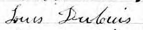 Signature de Louis Dubois: 9 septembre 1873 Signature de Louis Dubois: 9 septembre 1873