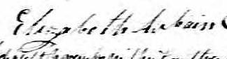 Signature de Elizabeth Aubain: 17 novembre 1836 Signature de Elizabeth Aubain: 17 novembre 1836