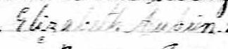 Signature de Elizabeth Aubin: 6 février 1847 Signature de Elizabeth Aubin: 6 février 1847
