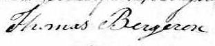 Signature de Thomas Bergeron: 5 janvier 1856 Signature de Thomas Bergeron: 5 janvier 1856