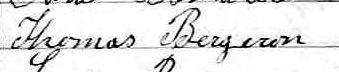 Signature de Thomas Bergeron: premier janvier 1874 Signature de Thomas Bergeron: premier janvier 1874