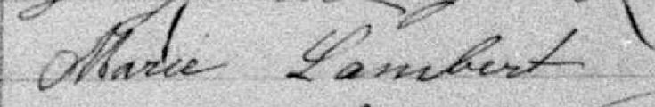 Signature de Marie Lambert: 13 janvier 1880 Signature de Marie Lambert: 13 janvier 1880