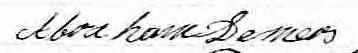 Signature de Abraham Demers: 26 janvier 1858 Signature de Abraham Demers: 26 janvier 1858