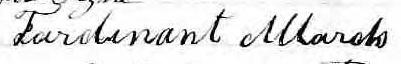 Signature de Fardinant Allards: 7 décembre 1858 Signature de Fardinant Allards: 7 décembre 1858