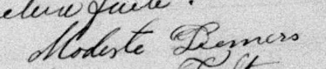 Signature de Modeste Demers: 14 juillet 1883 Signature de Modeste Demers: 14 juillet 1883