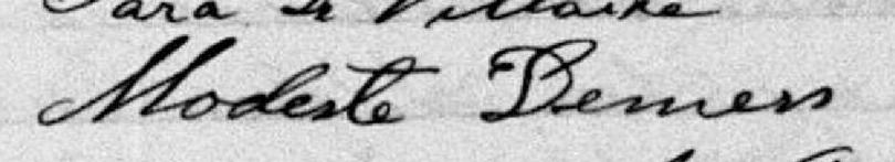Signature de Modeste Demers: 30 mars 1887 Signature de Modeste Demers: 30 mars 1887
