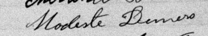 Signature de Modeste Demers: 17 octobre 1888 Signature de Modeste Demers: 17 octobre 1888