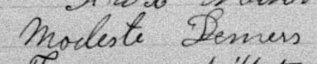 Signature de Modeste Demers: 6 mai 1895 Signature de Modeste Demers: 6 mai 1895