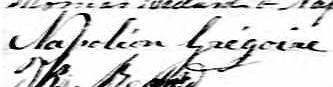 Signature de Napoléon Grégoire: 13 mars 1850 Signature de Napoléon Grégoire: 13 mars 1850