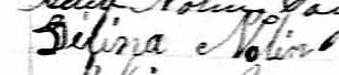 Signature de Délina Nolin: 7 août 1846 Signature de Délina Nolin: 7 août 1846