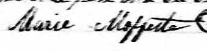 Signature de Marie Moffette: 25 octobre 1849 Signature de Marie Moffette: 25 octobre 1849