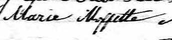 Signature de Marie Moffette: 7 janvier 1851 Signature de Marie Moffette: 7 janvier 1851
