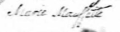 Signature de Marie Mauffette: 2 avril 1851 Signature de Marie Mauffette: 2 avril 1851
