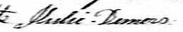 Signature de Julie Demers: 19 mars 1850 Signature de Julie Demers: 19 mars 1850