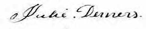 Signature de Julie Demers: 25 juillet 1853 Signature de Julie Demers: 25 juillet 1853