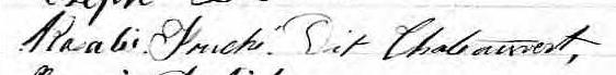 Signature de Rosalie Faucher dite Chateauvert: 7 août 1873 Signature de Rosalie Faucher dite Chateauvert: 7 août 1873