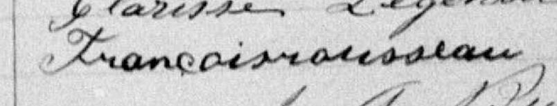 Signature de François Rousseau: 14 juillet 1884 Signature de François Rousseau: 14 juillet 1884