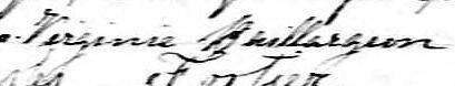 Signature de Virginie Baillargeon: 18 décembre 1851 Signature de Virginie Baillargeon: 18 décembre 1851