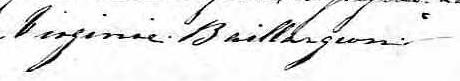 Signature de Virginie Baillargeon: 10 décembre 1854 Signature de Virginie Baillargeon: 10 décembre 1854