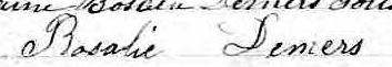 Signature de Rosalie Demers: 3 février 1859 Signature de Rosalie Demers: 3 février 1859