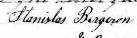 Signature de Stanislas Bergeron: 2 mars 1852 Signature de Stanislas Bergeron: 2 mars 1852