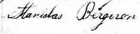 Signature de Stanislas Bergeron: 14 novembre 1854 Signature de Stanislas Bergeron: 14 novembre 1854