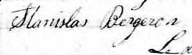 Signature de Stanislas Bergeron: 12 novembre 1855 Signature de Stanislas Bergeron: 12 novembre 1855