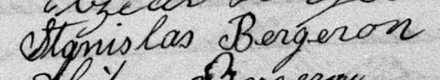 Signature de Stanislas Bergeron: 17 janvier 1887 Signature de Stanislas Bergeron: 17 janvier 1887