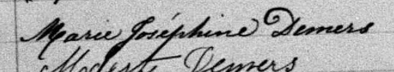 Signature de Marie Joséphine Demers: 13 avril 1886 Signature de Marie Joséphine Demers: 13 avril 1886