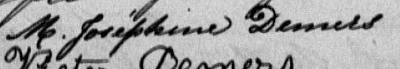 Signature de M. Joséphine Demers: 14 août 1887 Signature de M. Joséphine Demers: 14 août 1887